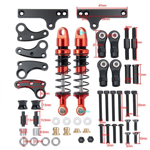 Kit ammortizzatore a sbalzo RCBATER RC per RC 1/10 SCX10 90046 Traxxas TRX-4 - Foto 14 di 15