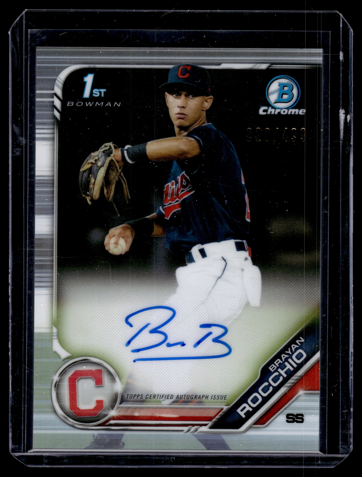Brayan Rocchio 2019 Bowman Chrome 1st Refractor Auto Card /499 #CPA-BR