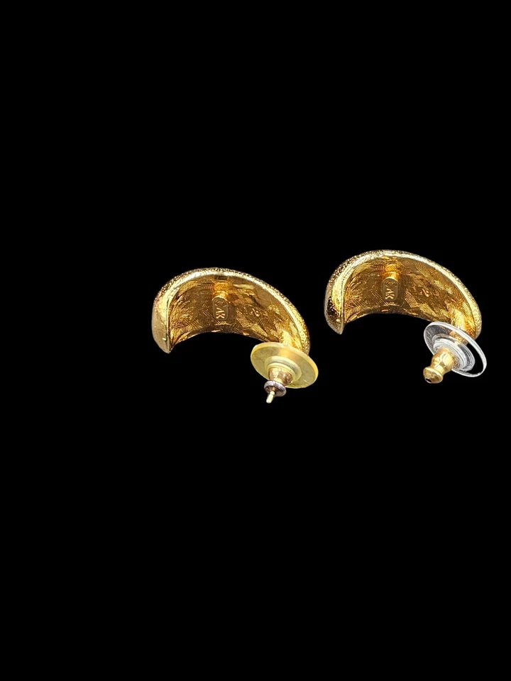 Серьги с каплевидным пирсингом Anne Klein золотисто-голубая эмаль - Изображение 3 из 4