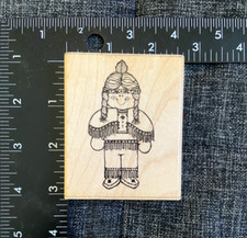DOTS WM Rubber Stamp N170 Indian Brave Boy Native American Child NEW VTG