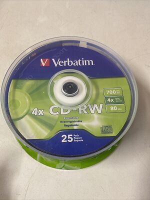 Verbatim CD-RW Discs 700MB/80min 4X Spindle 25/Pack