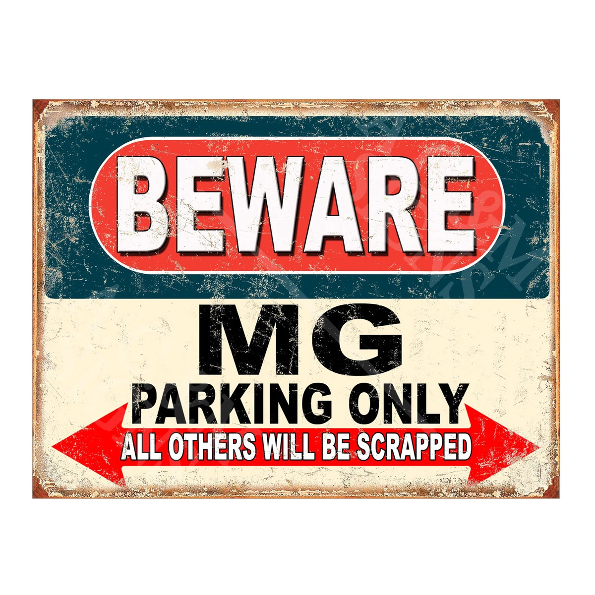 1961 MG Midget Parking Only Reserved Parking Notice Décor Aluminum Metal Sign