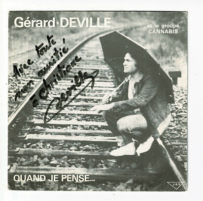 Gérard DEVILLE Vinyle 45T QUAND JE PENSE -OUBLIE PAS JE AIME -JAS 5029 Dédicace