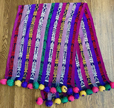 Antique Mayan Hand-woven Indigo Silk Ikat Rebozo/Shawl Quetzaltenango, Guatemala