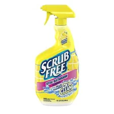 Scrub Free Total Bathroom Cleaner with OxiClean, Lemon Scent, 32 fl oz..