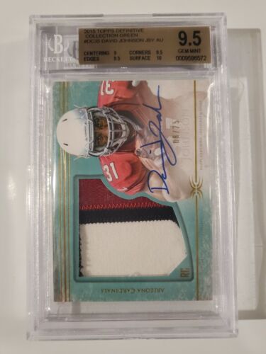 2013 Topps Definitive Green David Johnson Autograph Jsy 08/25 BGS 9.5 w/10 Auto - Picture 1 of 2