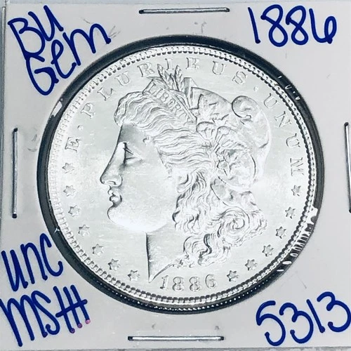 1886 BU UNCIRCULATED MORGAN SILVER DOLLAR AUTHENTIC U.S. MINT FREE SHIPPING 5313
