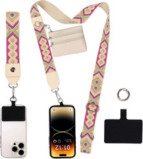 Phone Lanyard Crossbody Wrist Strap, Adjustable Clip and Go Strap for Phone