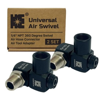 Cosmostar 1/4'' NPT 360° Swivel Air Hose Connector   Industrial-Grade Swivel F...