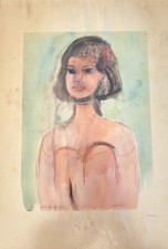 Acquarello Originale Bruno Cassinari Tecnica Mista “Fanciulla”