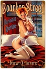 Metal Tin Sign Bourbon Street New Orleans Vintage Wall Art 8x12 Inch