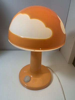 Vintage Ikea Skojig orange weiß Wolke Pilz Tisch Schreibtisch Schlafzimmer Lampe funktioniert!
