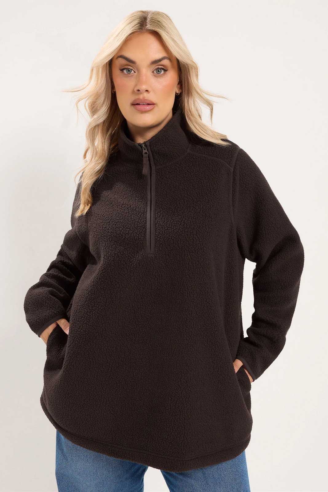 YOURS Plus Size Half Zip Fleece