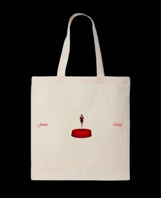 BLACKPINK Jennie Ruby Natural Tote Bag Cream Canvas lyrics Pattern K-POP Limited