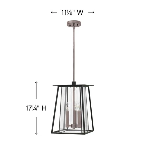 Hinkley Lighting 2102 Walker 3 Light 11-1/2"W Outdoor Pendant - Black - Picture 7 of 7