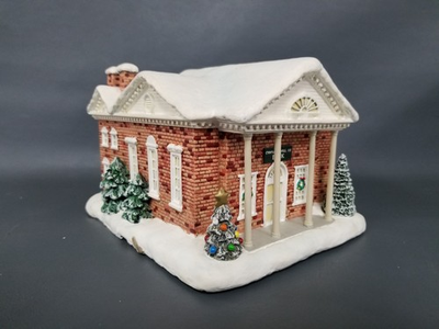 #ad Hawthorne Village Norman Rockwell quot;Christmas Village Bankquot; No Light In Box w COA $31.99