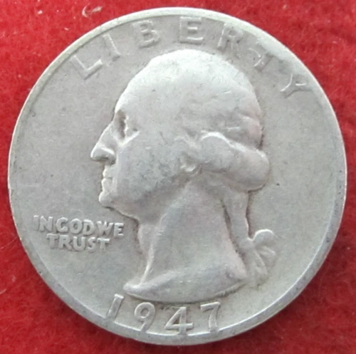 1947 S Washington Silver Quarter - Circulated - Actual Coin L812