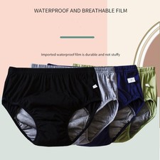 3 Pack Adult Washable Incontinence Underwear Diaper Pants Reusable Leak-proof
