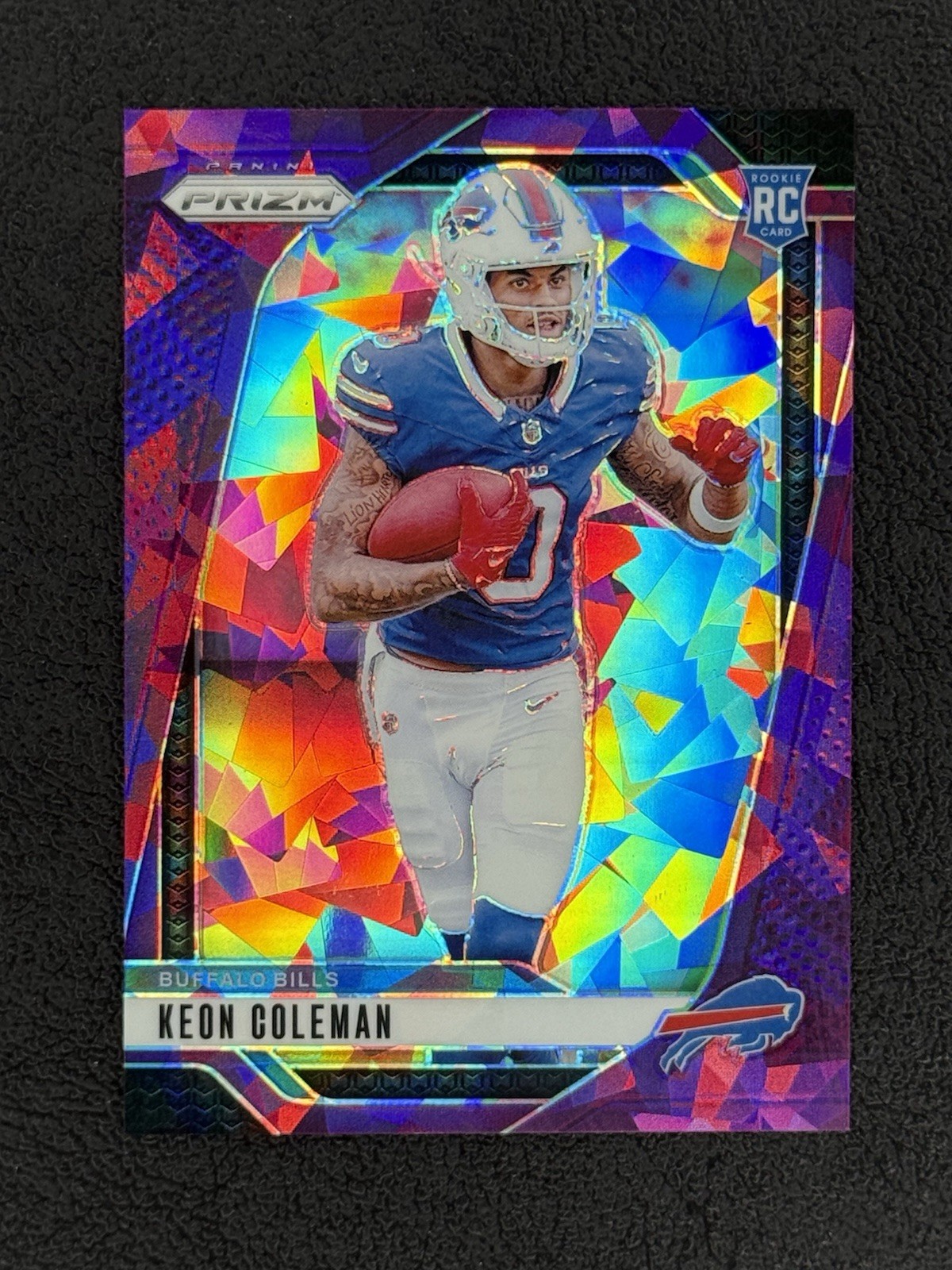 KEON COLEMAN 2024 Prizm Rookie #362 Cracked Ice Purple /225 Buffalo Bills