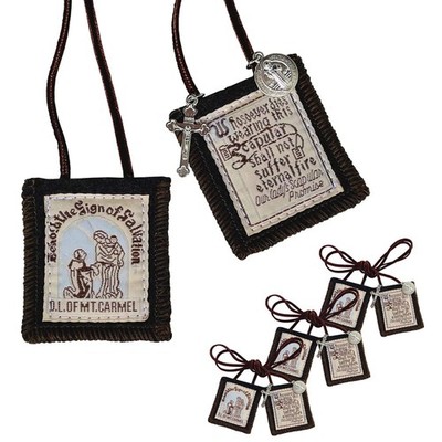 Scapulars Catholic, 3 Pack Bulk Brown Scapular Of Our Lady 3 Pack, 