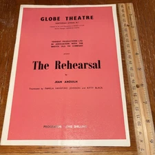 VTG 1961 Playbill Globe Theatre London: The Rehearsal / Jean Anouilh John Hale