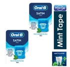 2 x Oral B Satin Tape Mint 50m | Mint Dental Tape | Comfort Grip