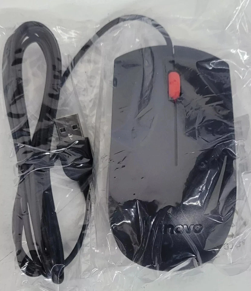 Lot of 20 Lenovo 00PH133 Black Wired USB Mouse 1PSM51M37184  MICE New - Image 2 of 4