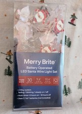Merry Brite Battery Operated LED 30 Santa Wire Light Set