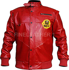 Cobra Kai The Karate Kid Movie Style Cosplay Men's Red Real Leather Jacket