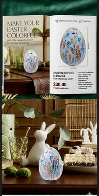 The Holiday Aisle Decorative Floral Egg Ceramic Hand-Painted Easter Centerpiece