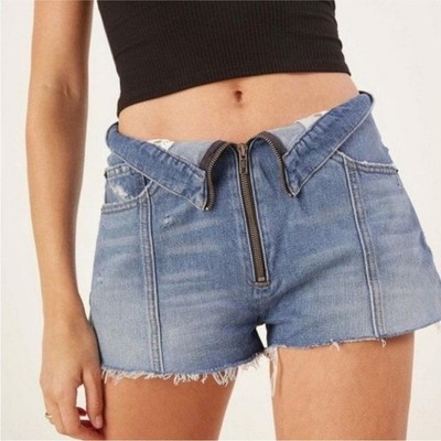 REFORMATION Fanny Denim Shorts Salton Exposed Zipper Size 30