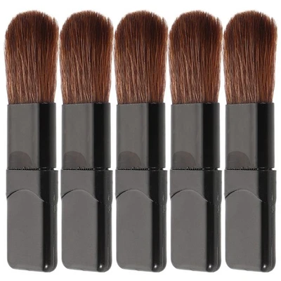 5Pcs Travel Makeup Brush Set Durable Mini Foundation Blush Applicator Black - Image 1 of 4