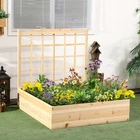 Raised Garden Bed Boxes with Trellis for Vine Climbing