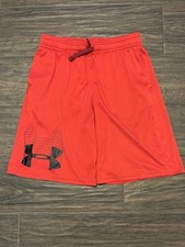 Under Armour Prototype Logo Shorts-Boys L-Red-GUC