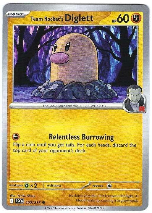 Pokemon - Team Rocket's Diglett 100/217 Ascended Heroes