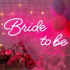 Bride to be Neon Sign for Wedding Decor, Bridal Shower Engagement, Pink LED S...