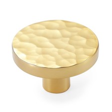 20-Pack Modern Gold Cabinet Knobs, Hammered Solid Brass Drawer Knobs, Round D...