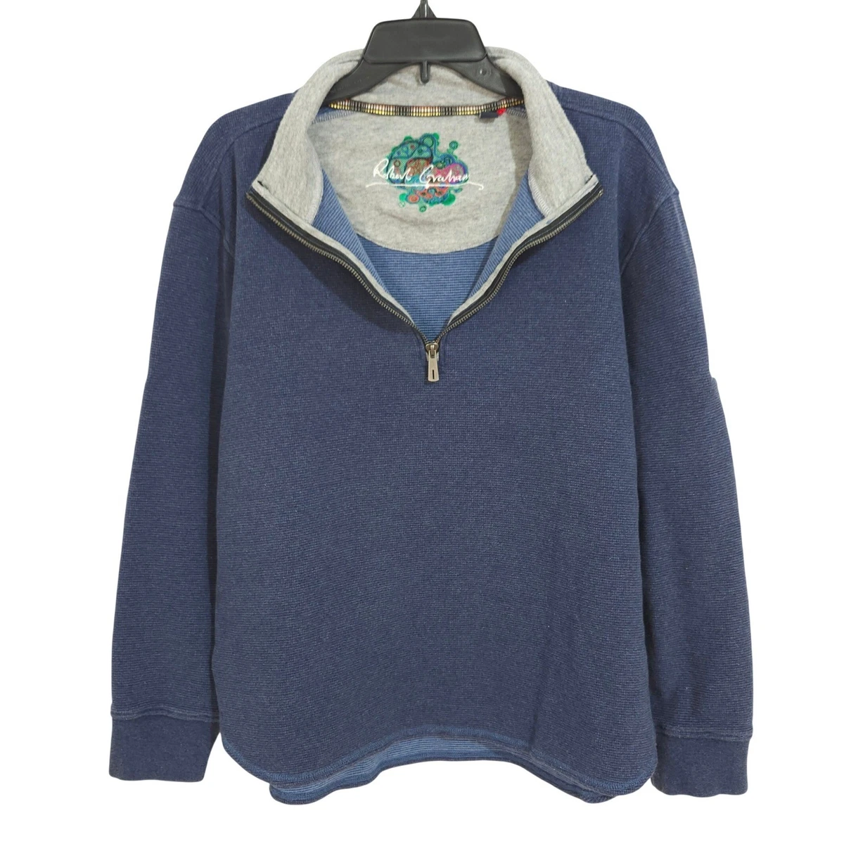 Sweat Homme Robert Graham Noir Taille M - 1/4 Zip, Tricot Coton - Occasion Parfait État