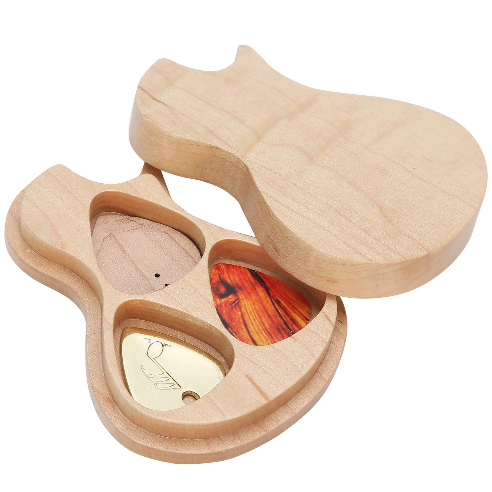 Étui de médiator de guitare idée cadeau bois pour guitariste