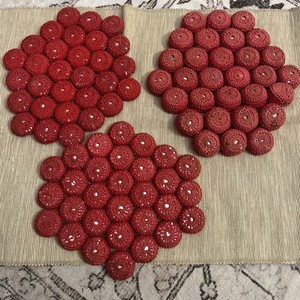 3 Vintage Handmade Bottle TopTrivets Lot 3