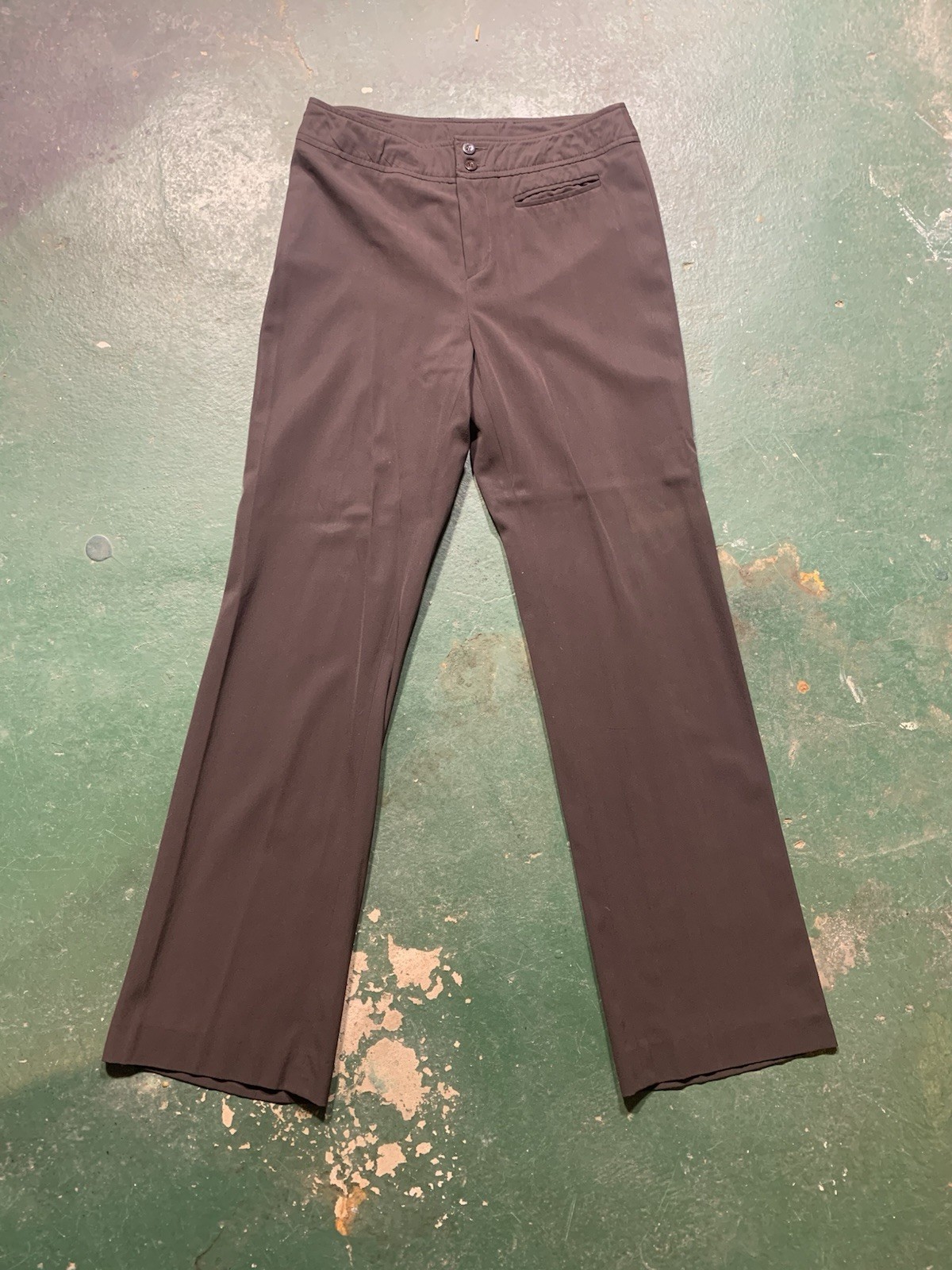 Gucci Women's Trousers Brown Button Closure Straight Leg Pants