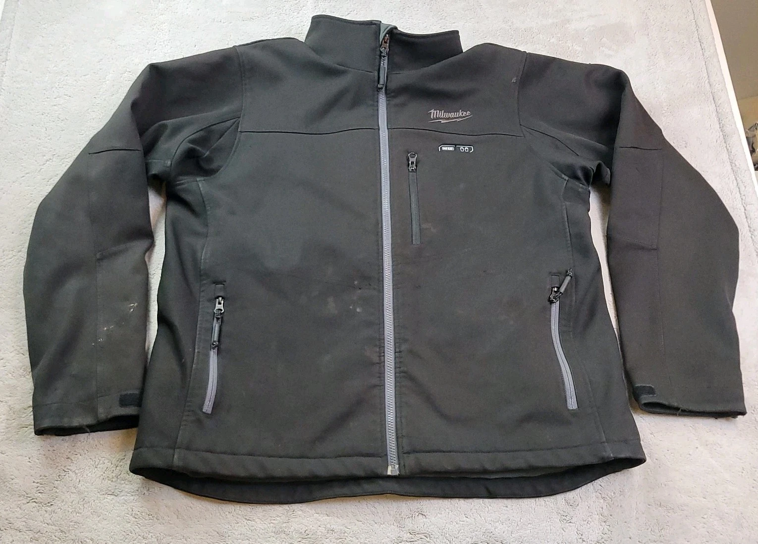 Milwaukee M12 Heated Gear Jacket Mens Large Black Softshell Full Zip NO BATTERY