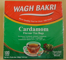 BOX OF 100 WAGH BAKRI Indian Cardamom Chai Spiced Teabags NEW STOCK JULY-2025 0.10 per strip