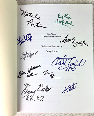 Star Wars Script Phantom Menace Signed 77 pg 8 1/2 x11 Safely Stored for 25 Yr