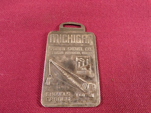 Vintage Taschenuhr Anhänger Werbung Michigan Power Schaufel Co Benton Harbor MI - Bild 5 von 5
