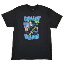 Mens & Big Mens Black Chillin Villain Reaper Graphic Tee S/S T-Shirt