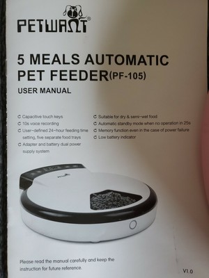gempet automatic pet feeder manual