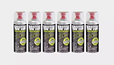 6 x UPOL Raptor BLACK LKW Betteinlage 2K Aerosol 400ml Schutzbeschichtung Boote