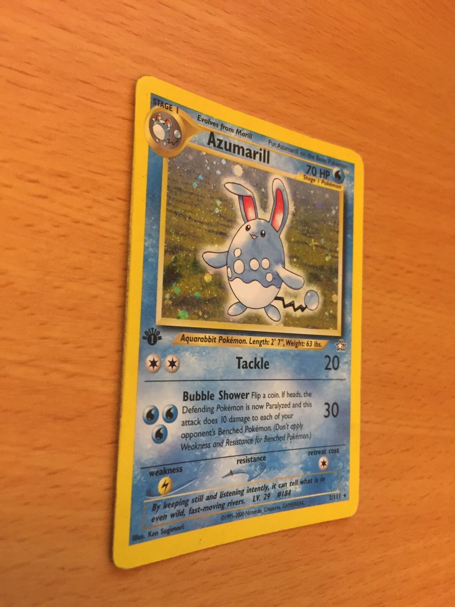 むらはる【引き取り限定】 Azumarill 1st Edition 2/111 Holo Rare Shiny x 1 Neo Genesis
