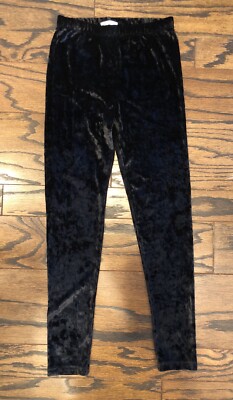 Epic Threads Big Girls Black Velvet Leggings, Soft, Elastic Waist, Large, NWT